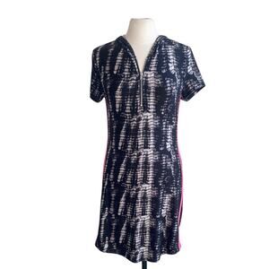 NO BOUNDARIES Cover Up Womens Sz Large Black Tie Dye Pink Side Stripe